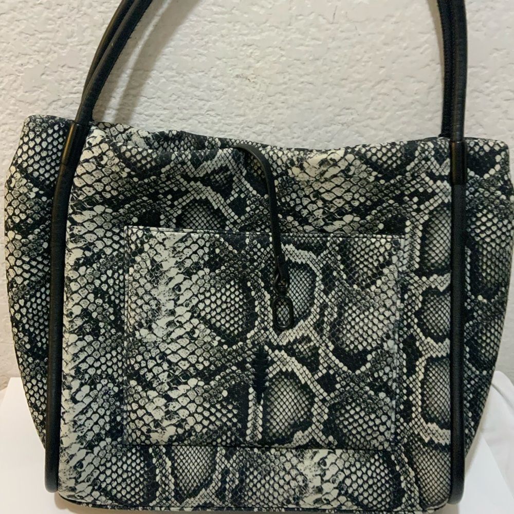 Thacker Tery Tote Black & White Python - image 3